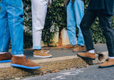Veldskoen Langarm Sneaker (Leder Schuhe mit blauer Sohle)