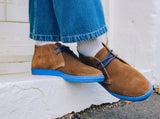 Veldskoen Langarm Sneaker (Leder Schuhe mit blauer Sohle)